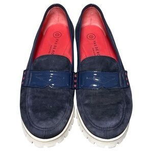 Pas de Rouge Navy Suede Platform Lug Loafers EU 40 US 9.5 Made Italy
